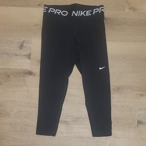 Nike Black Performance Leggings with White Swoosh